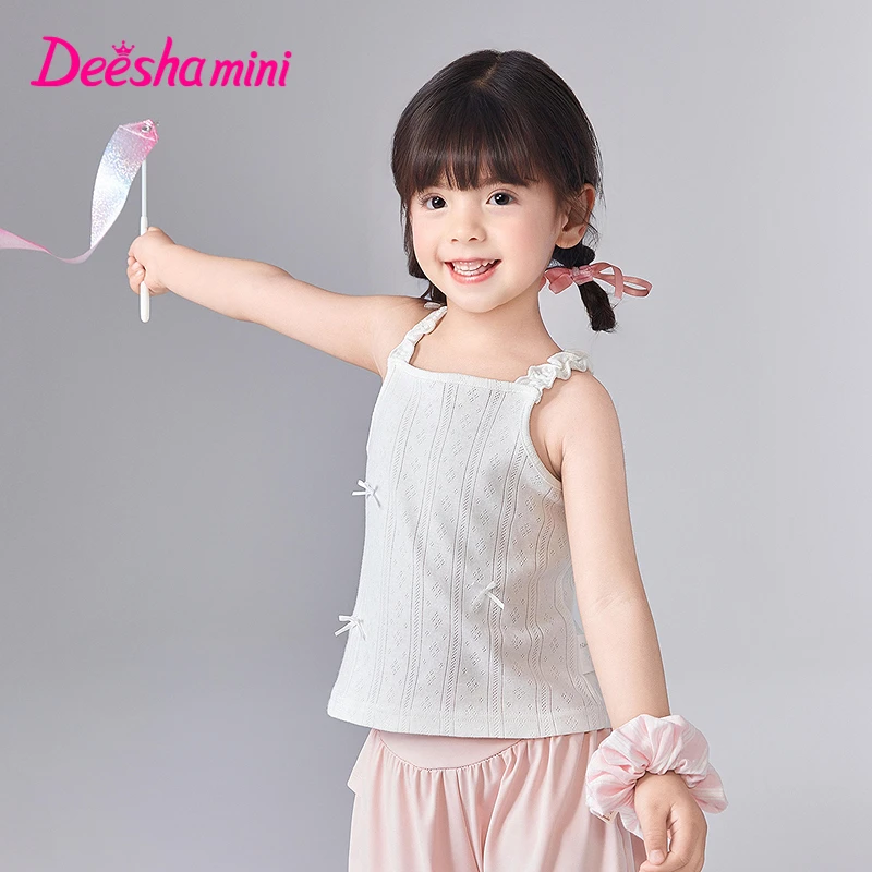 笛莎童装女童T恤夏季新款小童女孩宝宝儿童百搭吊带背心132520301