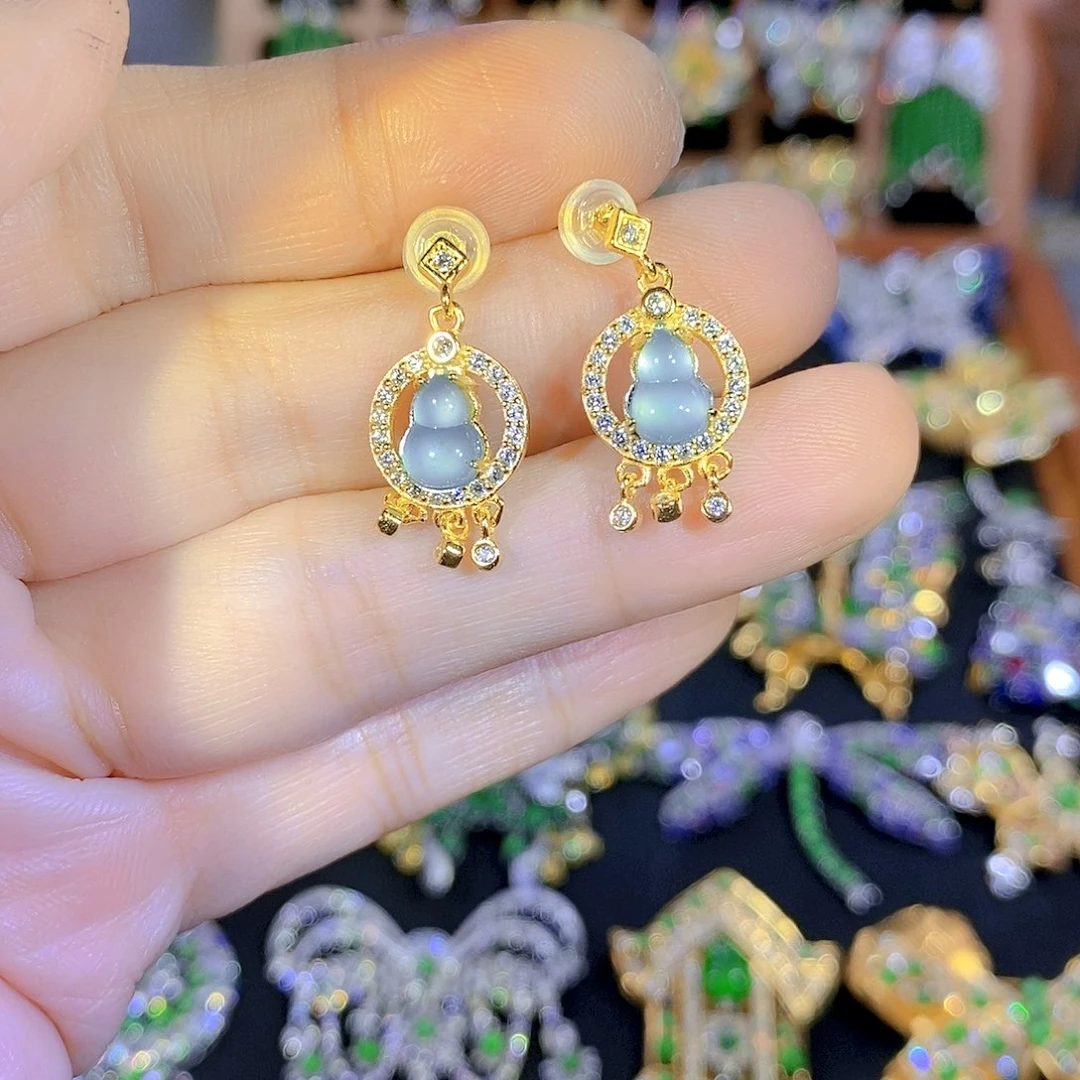 吊坠(不含链)银S925镶嵌翡翠