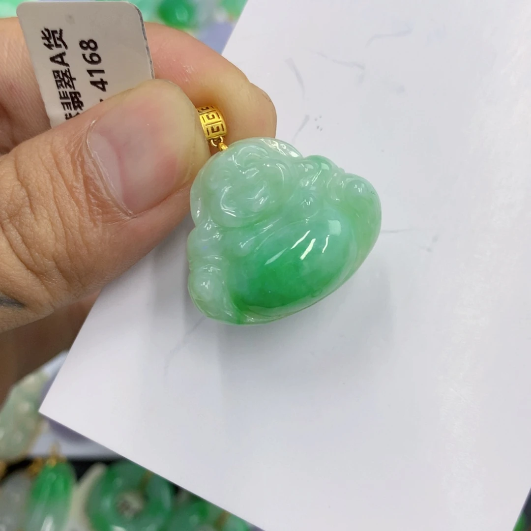 颈饰18K金镶嵌翡翠翡翠