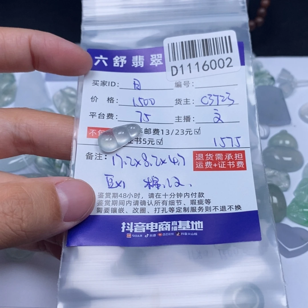 日***翡翠未镶嵌吊坠(不含链)D1116002