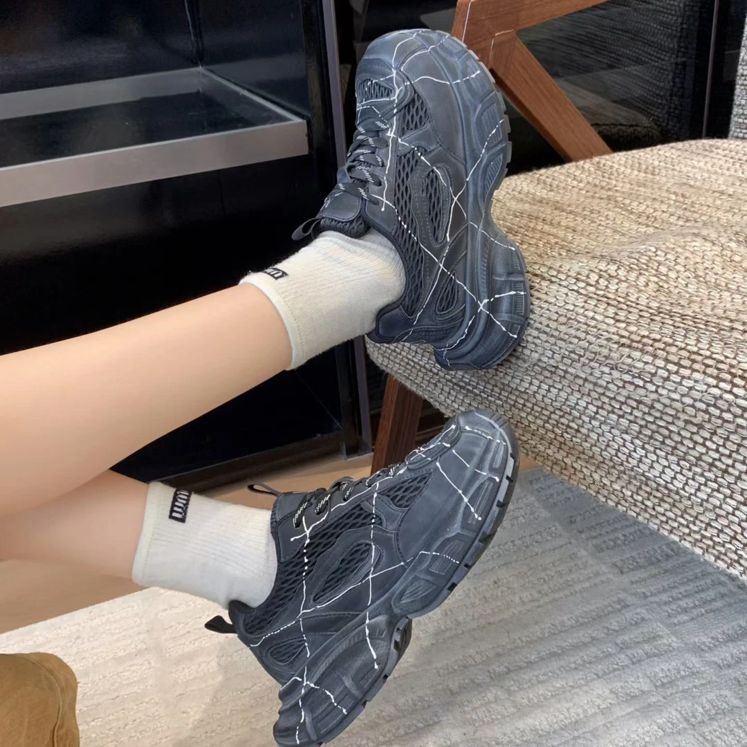 老爹鞋小白鞋透气高帮女鞋休闲鞋时尚复古网红厚底