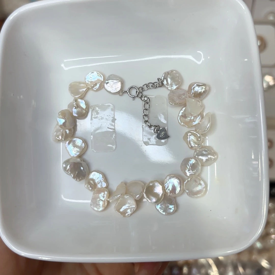 锆石合金锆石合金花瓣珍珠手链一条