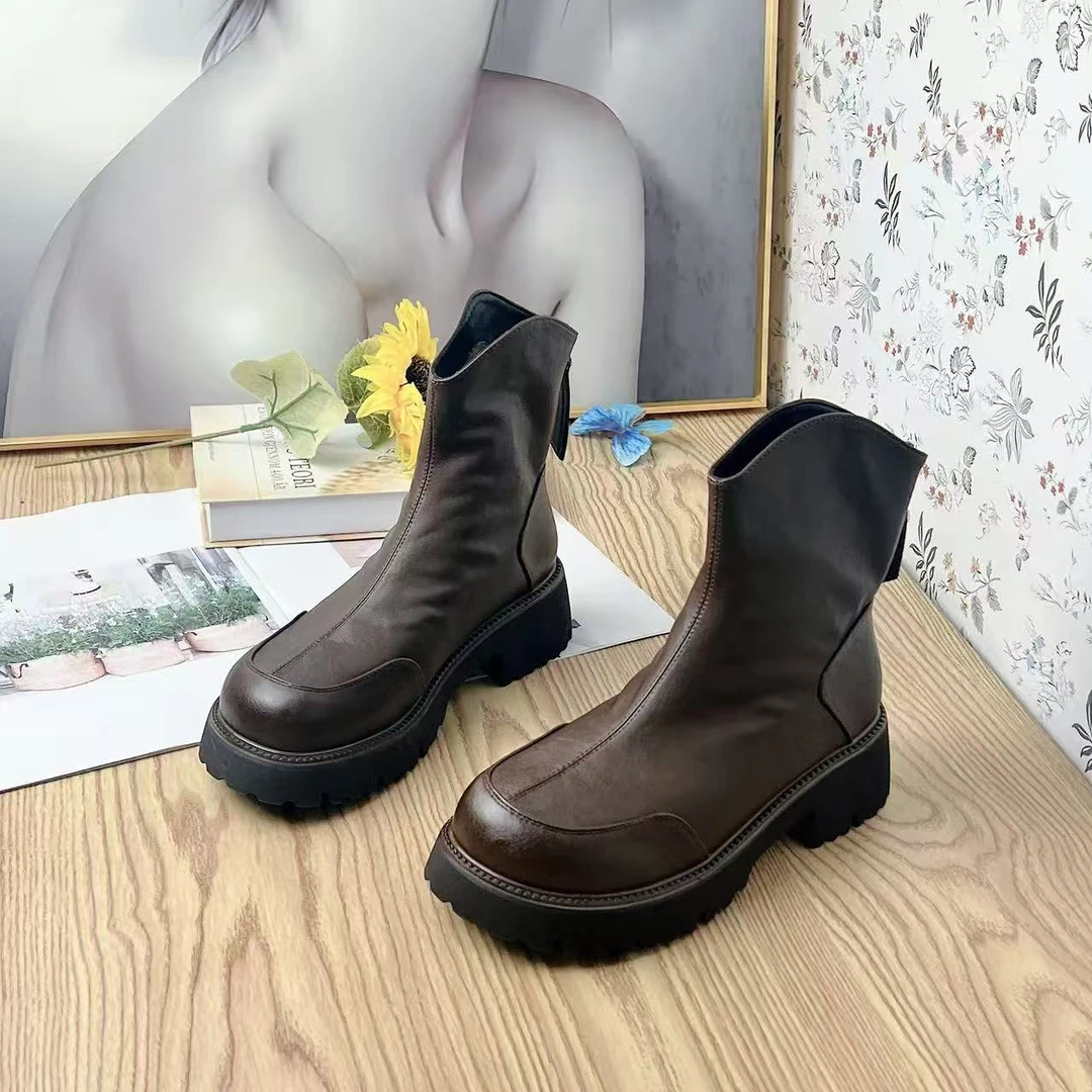 7392C   秋冬新款时尚百搭短靴加绒