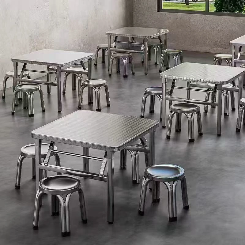 特厚折叠不锈钢长方形桌子夜市摆摊折叠桌户外地摊吃饭桌大排档桌