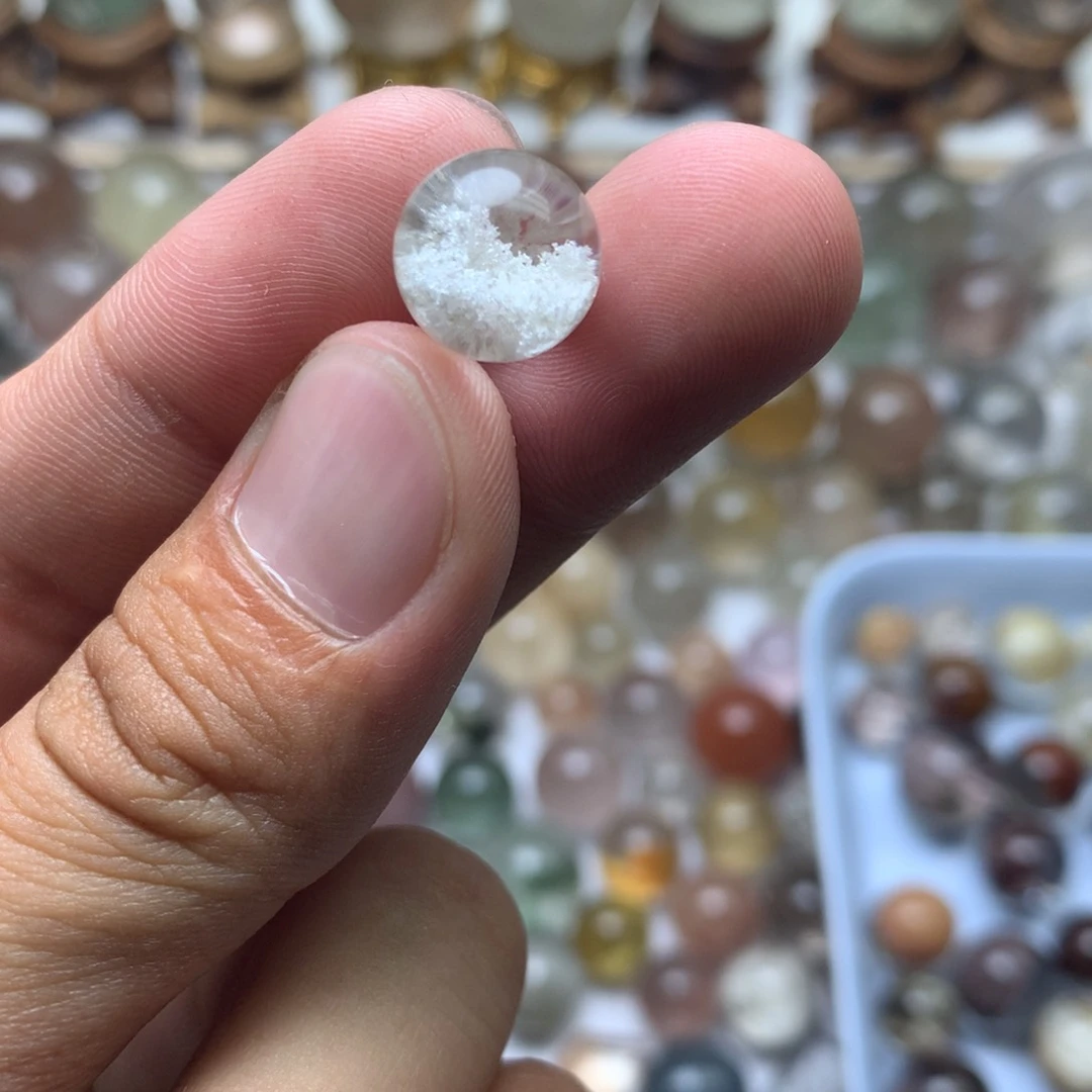 水晶珠宝半成品未镶嵌叫**加白幽灵球