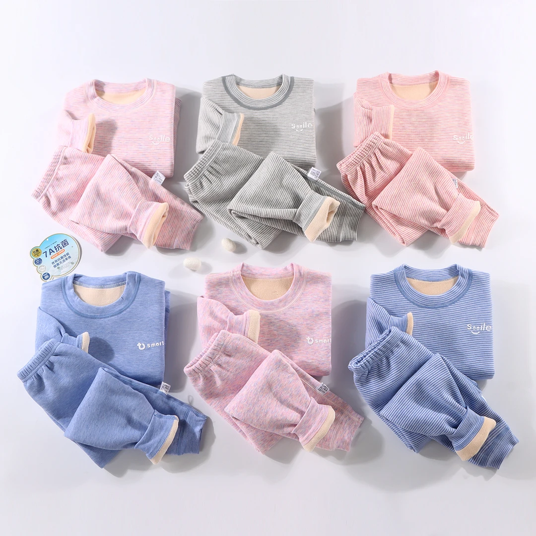 【500g加绒加厚校服神器】儿童炫彩奥利绒加绒加厚家居服无骨套装