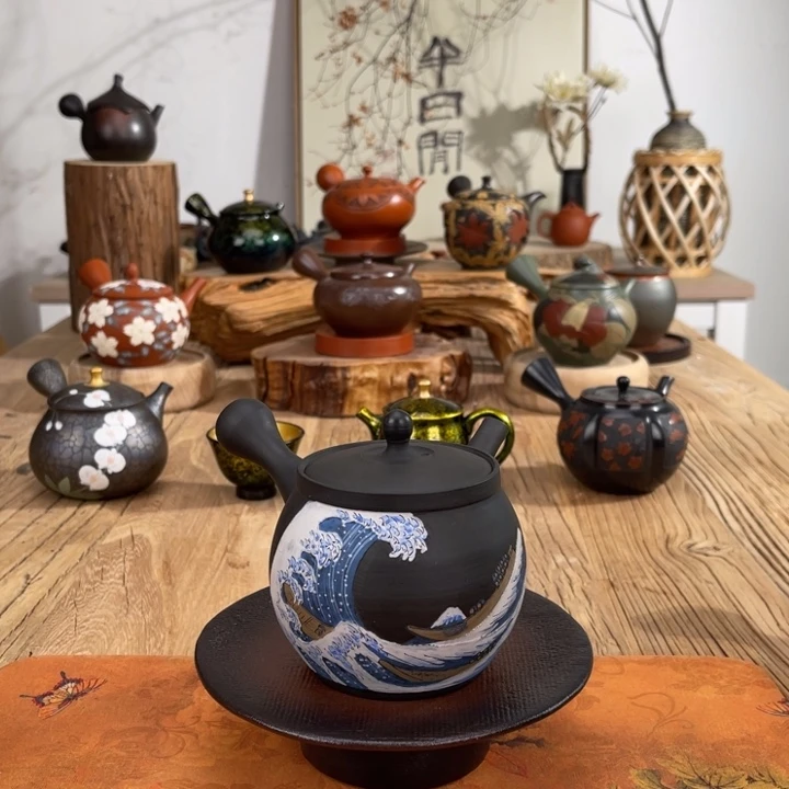 山***水常滑石龙手作茶壶