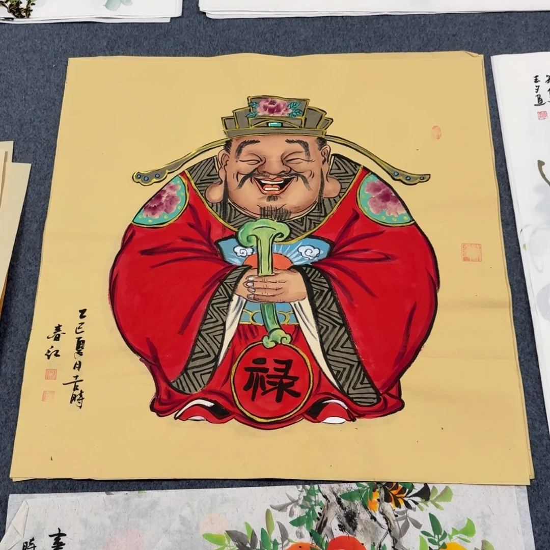 国画四尺斗方70X70纯手绘作品