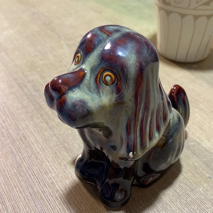 瓷片七厂窑变狗狗旺财摆件