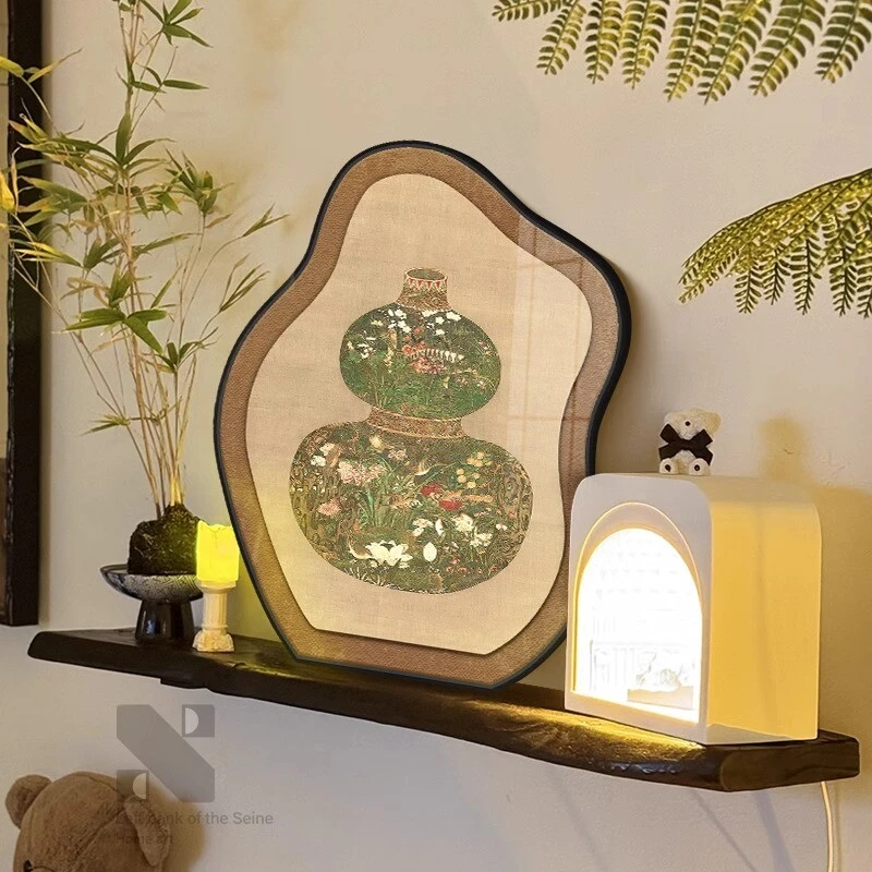 《百福葫芦》好寓意电视柜摆件画高级感卧室摆台中古风客厅装饰画