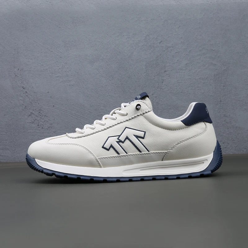 阿甘鞋男真皮时尚休闲鞋子软底舒适一脚蹬潮流百搭板鞋轻便小白鞋