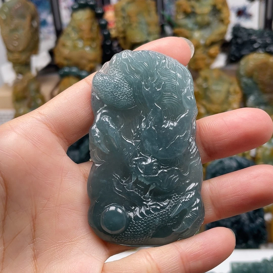 翡翠未镶嵌颈饰天然翡翠a货龙