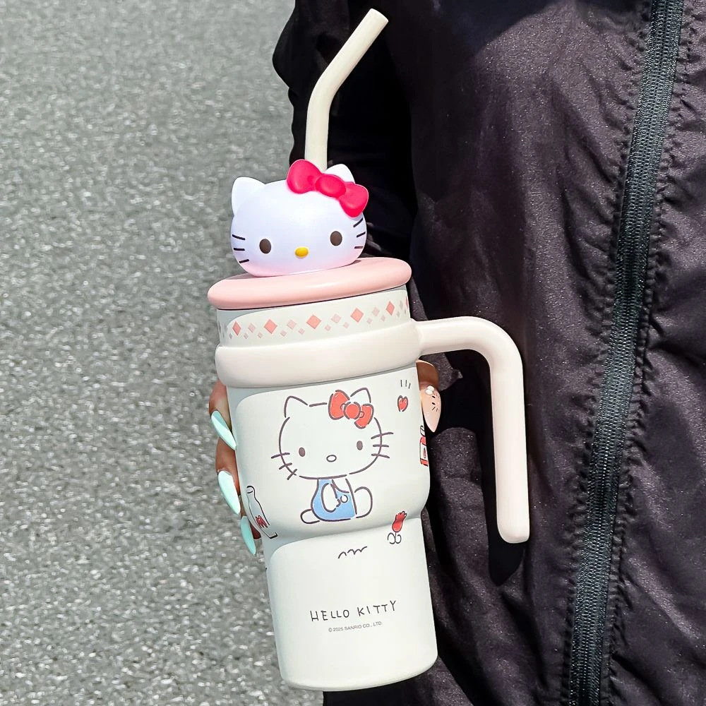 HelloKitty保温杯大容量吸管巨无霸水杯女生高颜值可爱冰霸杯礼物