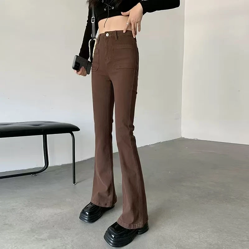 A27-4咖色“前口袋”牛仔裤（1158）