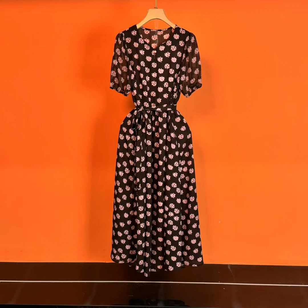 【老杨专属】2025夏季新款法式优雅设计师款收腰显瘦连衣裙-5502-57