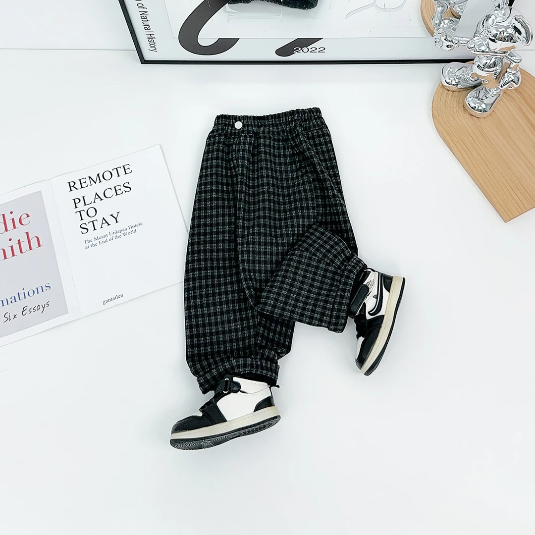 男童加绒裤子儿童休闲裤2025秋新款秋冬装 HZ25891 悠悠童话童装