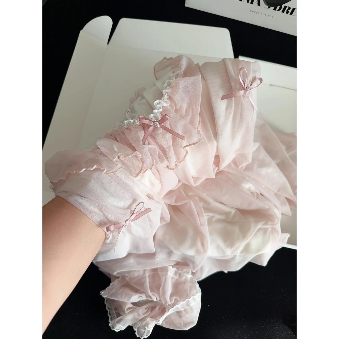 宫廷软纱公主风甜美蕾丝睡衣女春夏2025新款薄款家居服套装外出