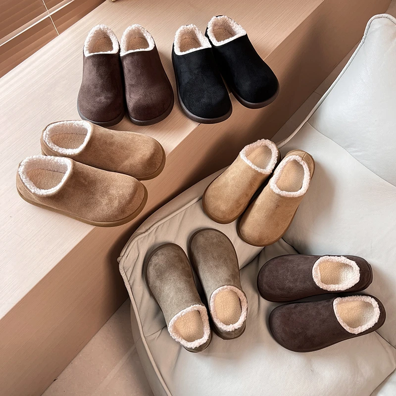 冬季情侣款加绒保暖勃肯鞋软底舒适时尚短筒雪地靴Z1878/XL011