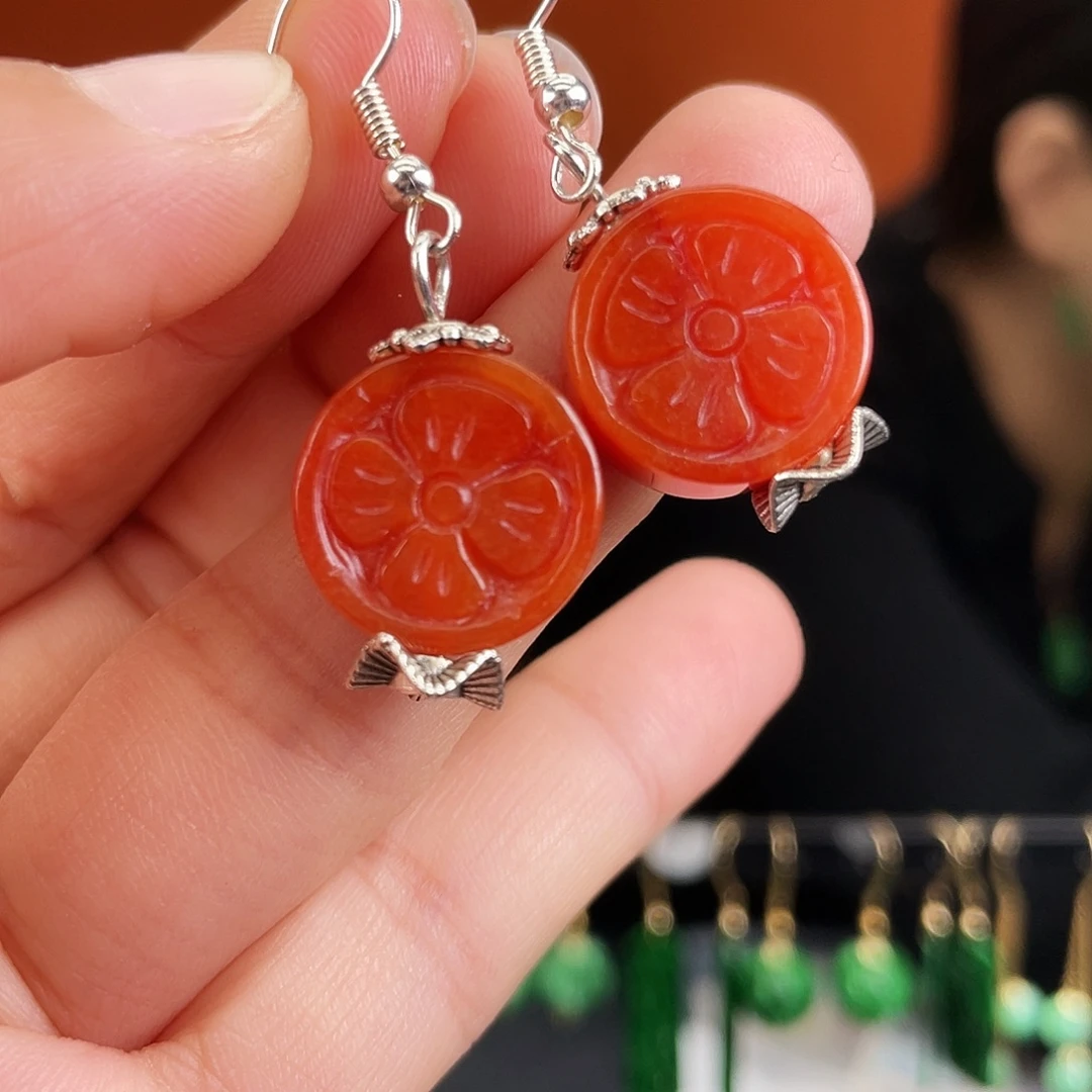 翡翠未镶嵌耳饰饰品