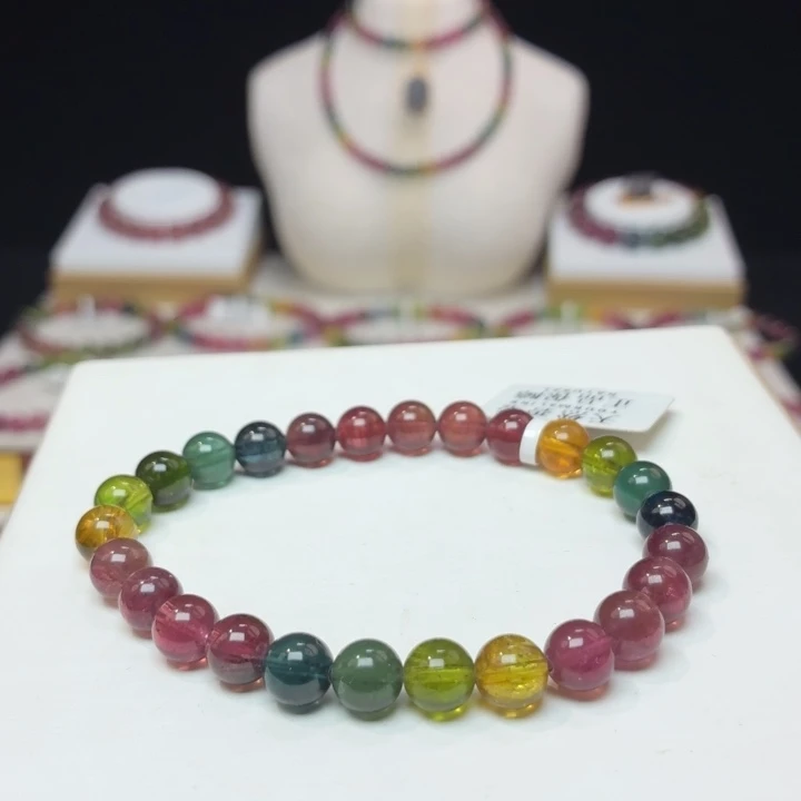 碧玺手链未镶嵌7.2mm±