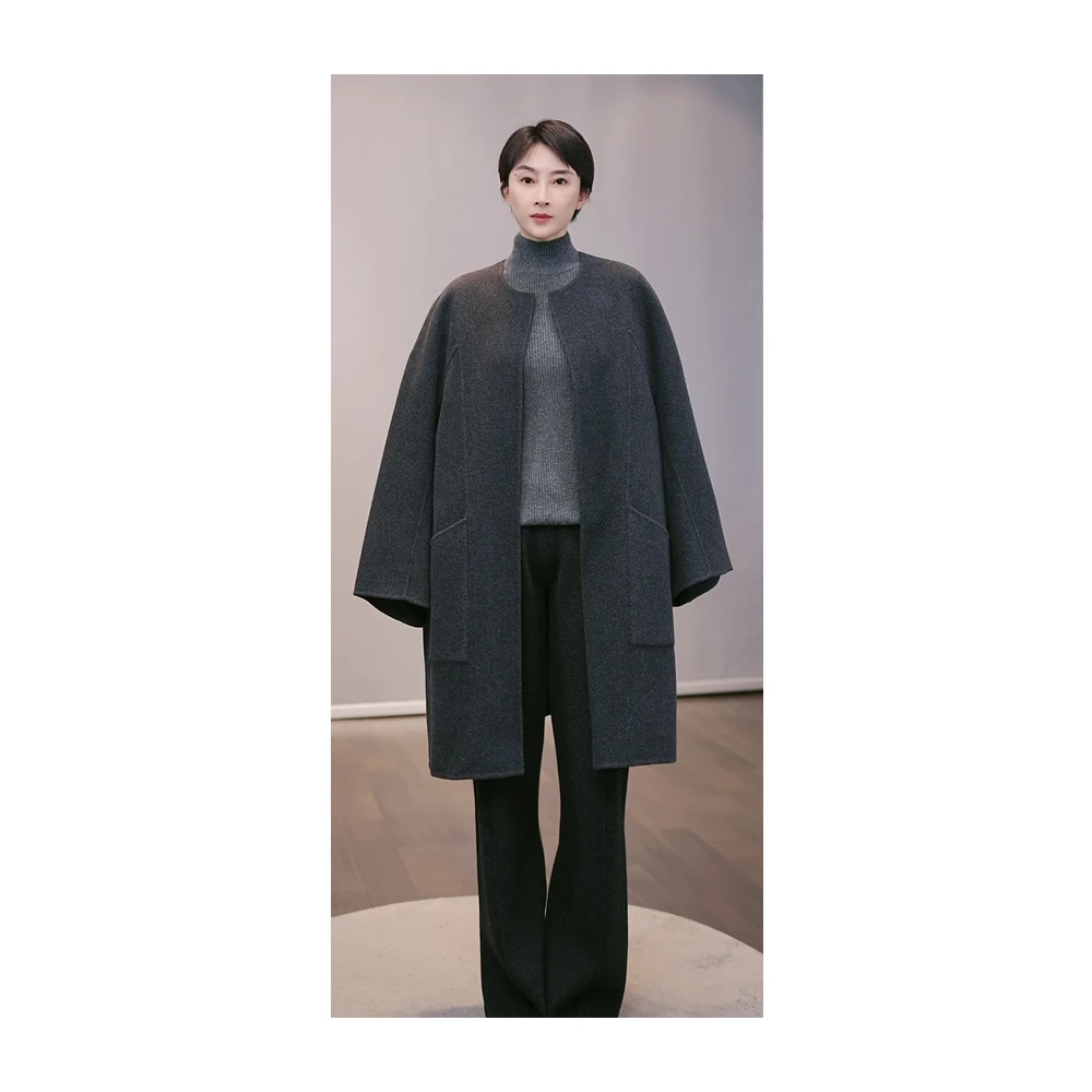 【100羊绒大衣】女士高档秋冬新品中长款羊绒大衣XY88001