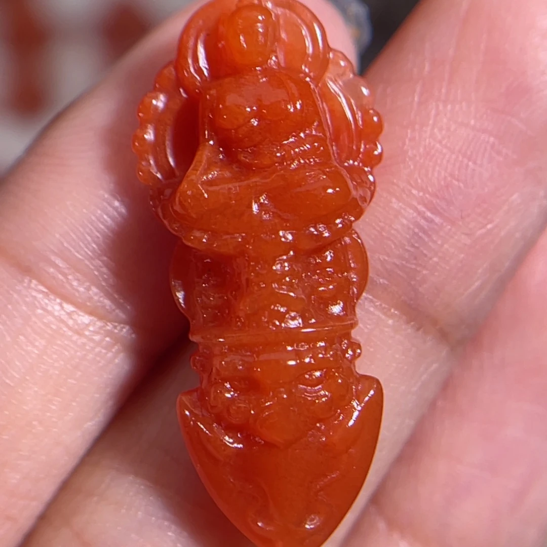 南红玛瑙未镶嵌无相佛金刚橛 13.3x29.8mm