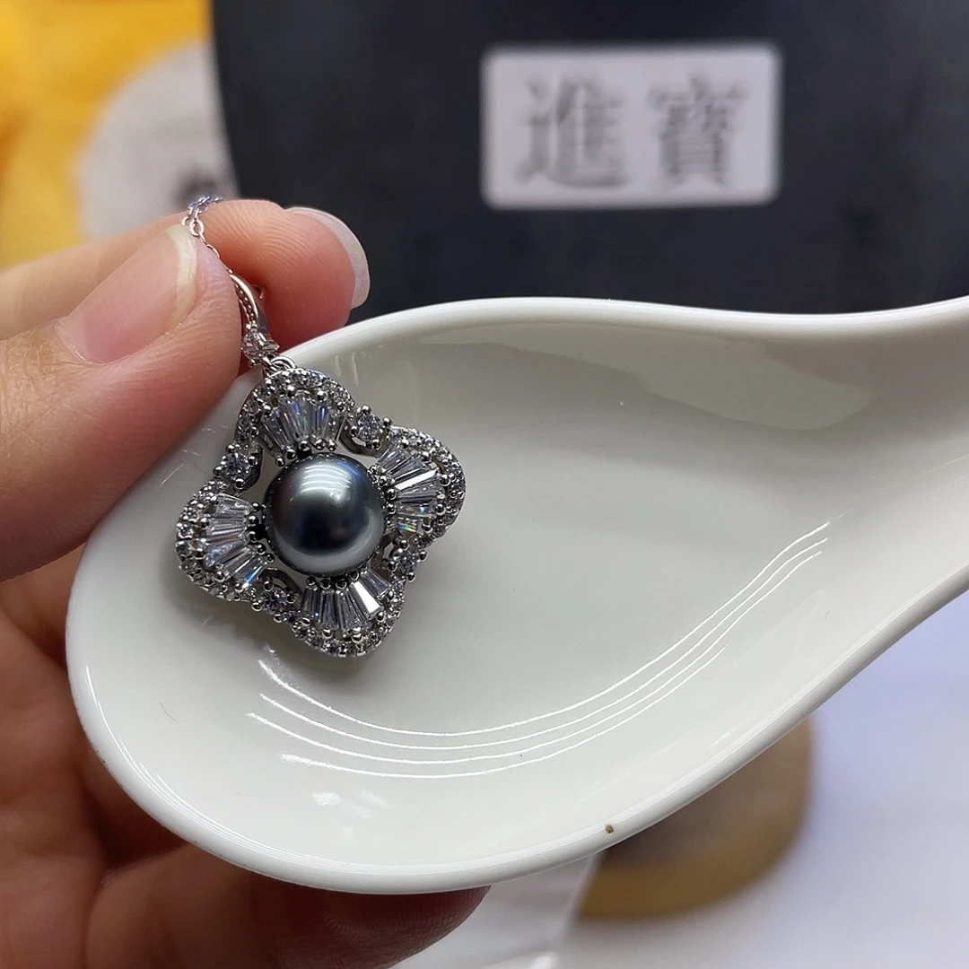 海水珍珠银S925镶嵌颈饰
