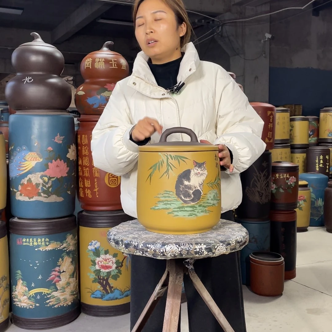 宜兴原矿紫砂茶叶罐