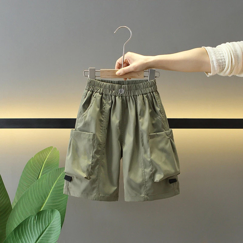 夏季弹力薄款定制时尚修身童装男童短裤2025新款儿童五分裤中裤