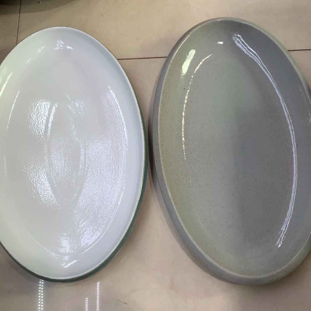 陶景德镇粗陶复古盘碗微瑕2只