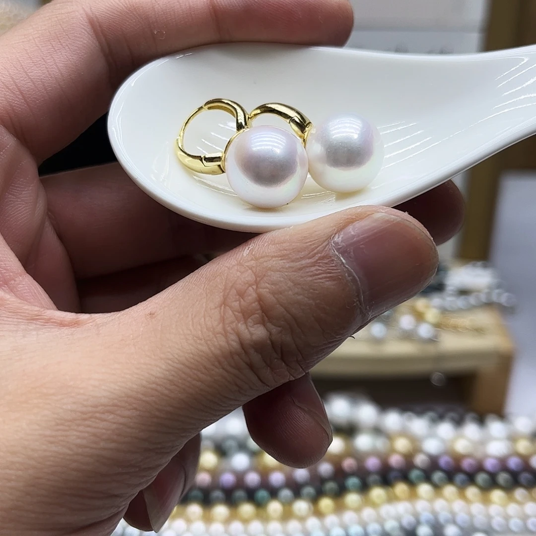 淡水珍珠耳饰银S925镶嵌