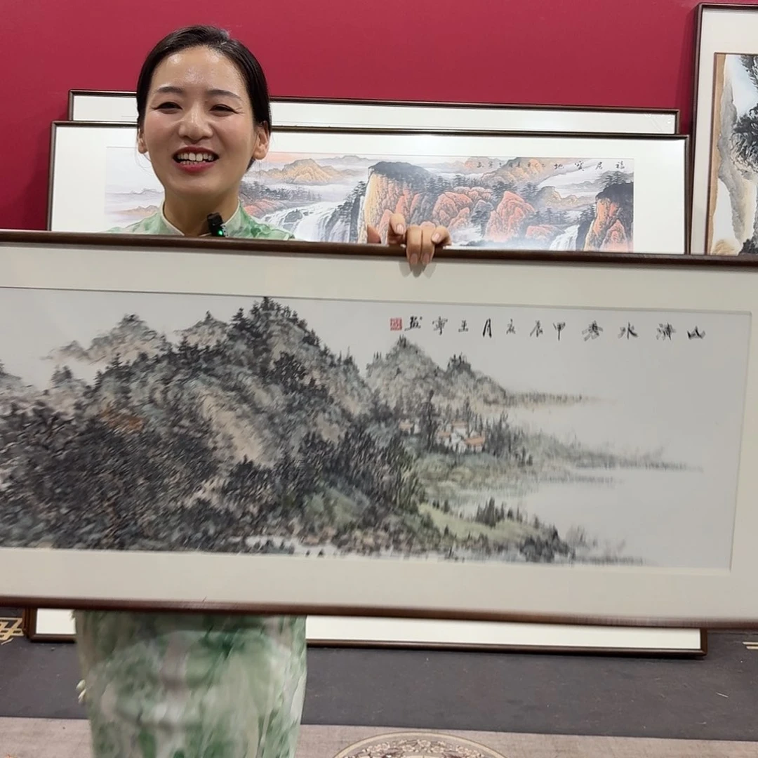 国画带框绘画160/45尺寸