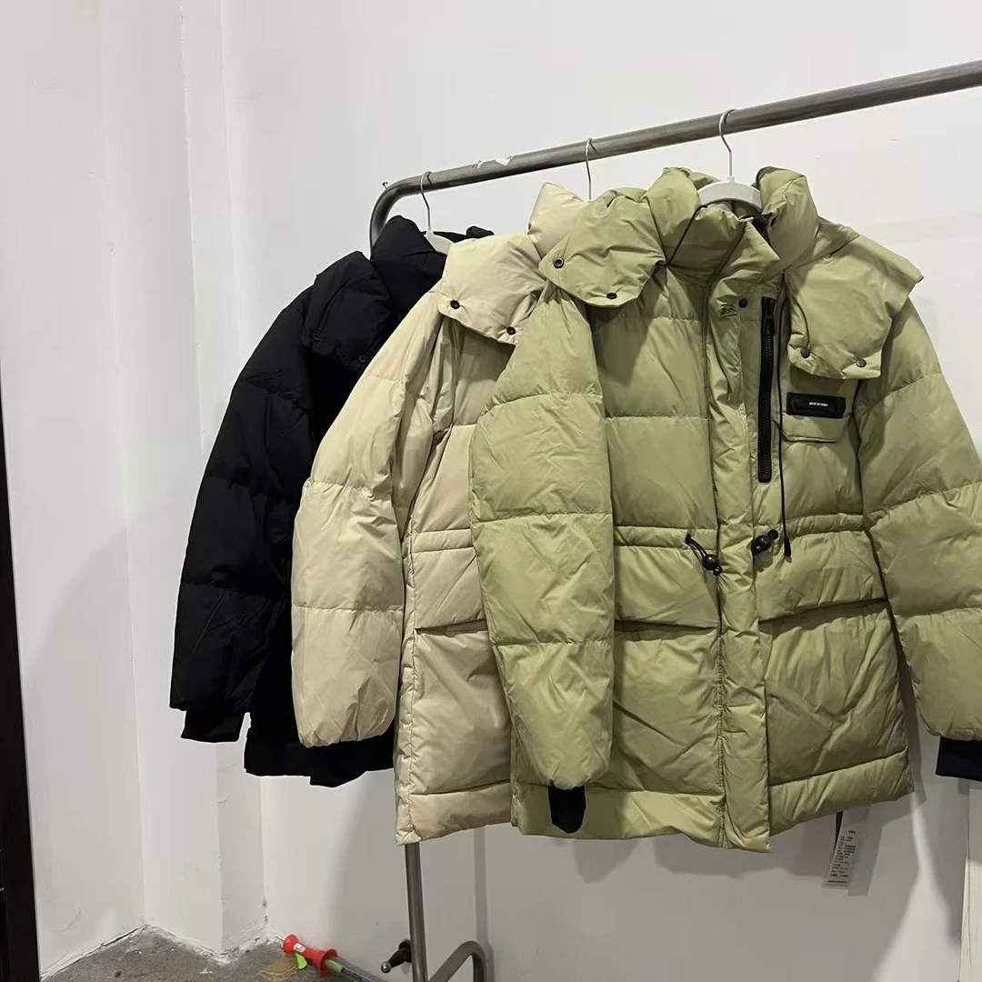 QY9939羽绒服长款连帽秋冬保暖羽绒服休闲舒适百搭外套