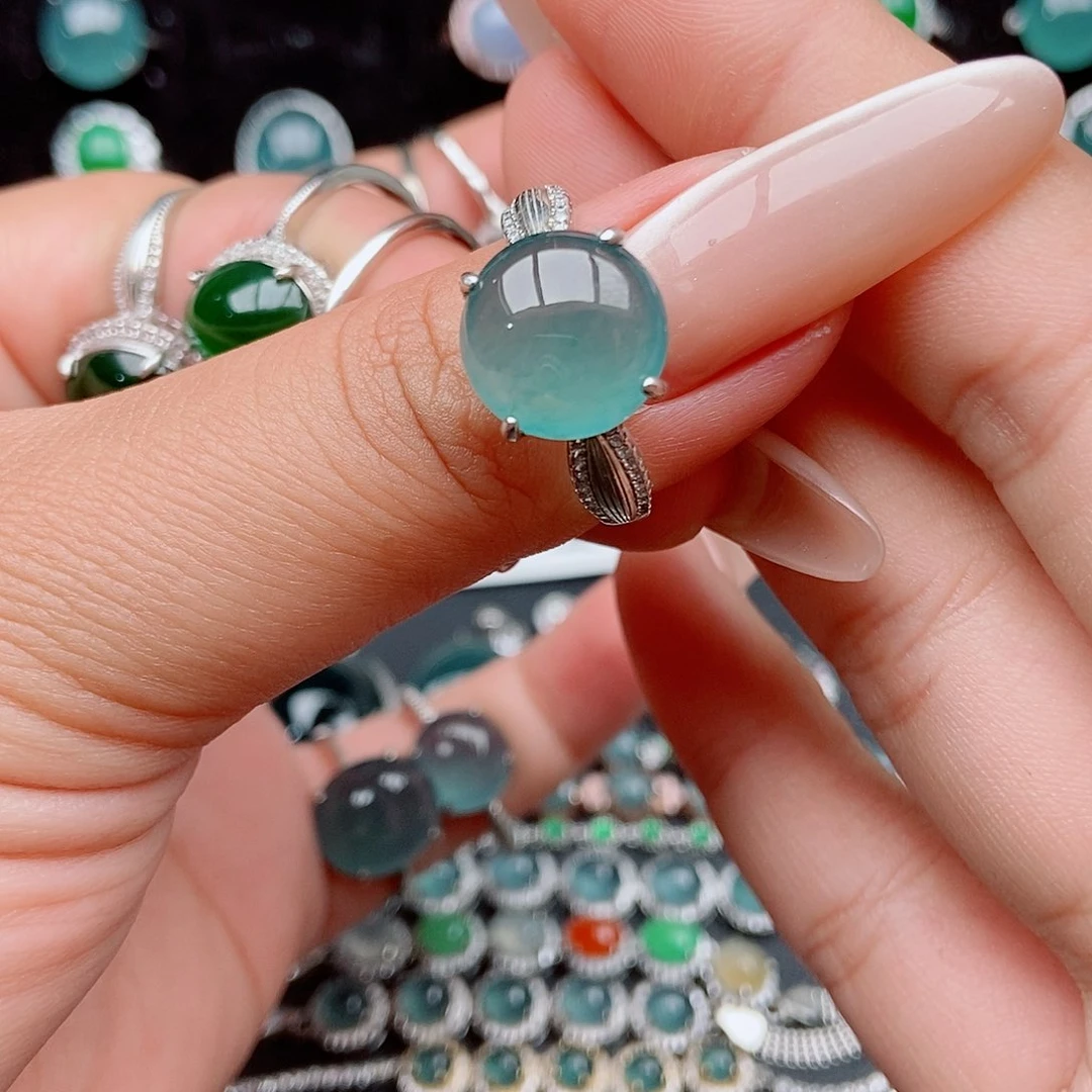 翡翠戒指银S925镶嵌富**人55874