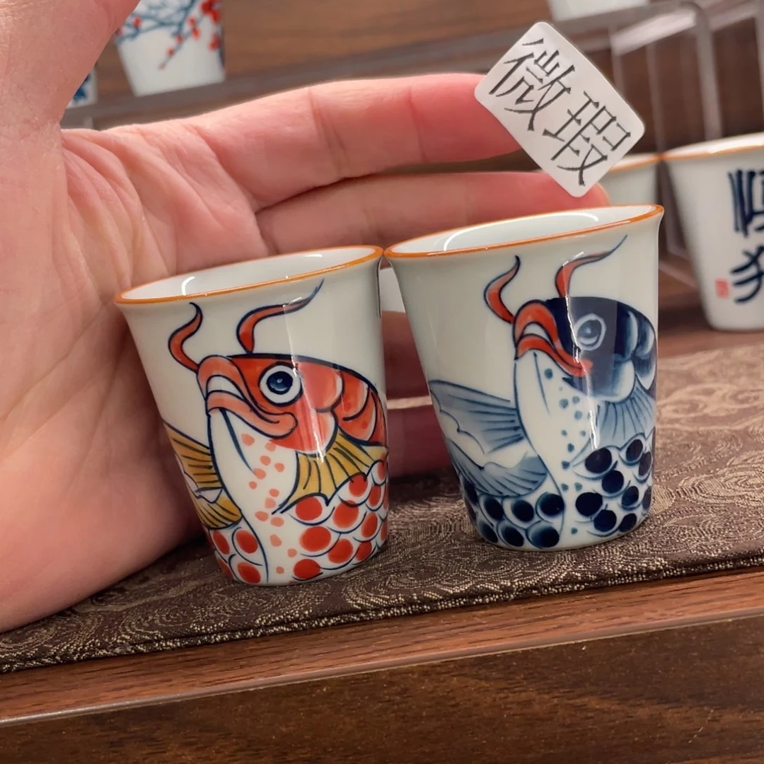 釉下手绘茶具微瑕