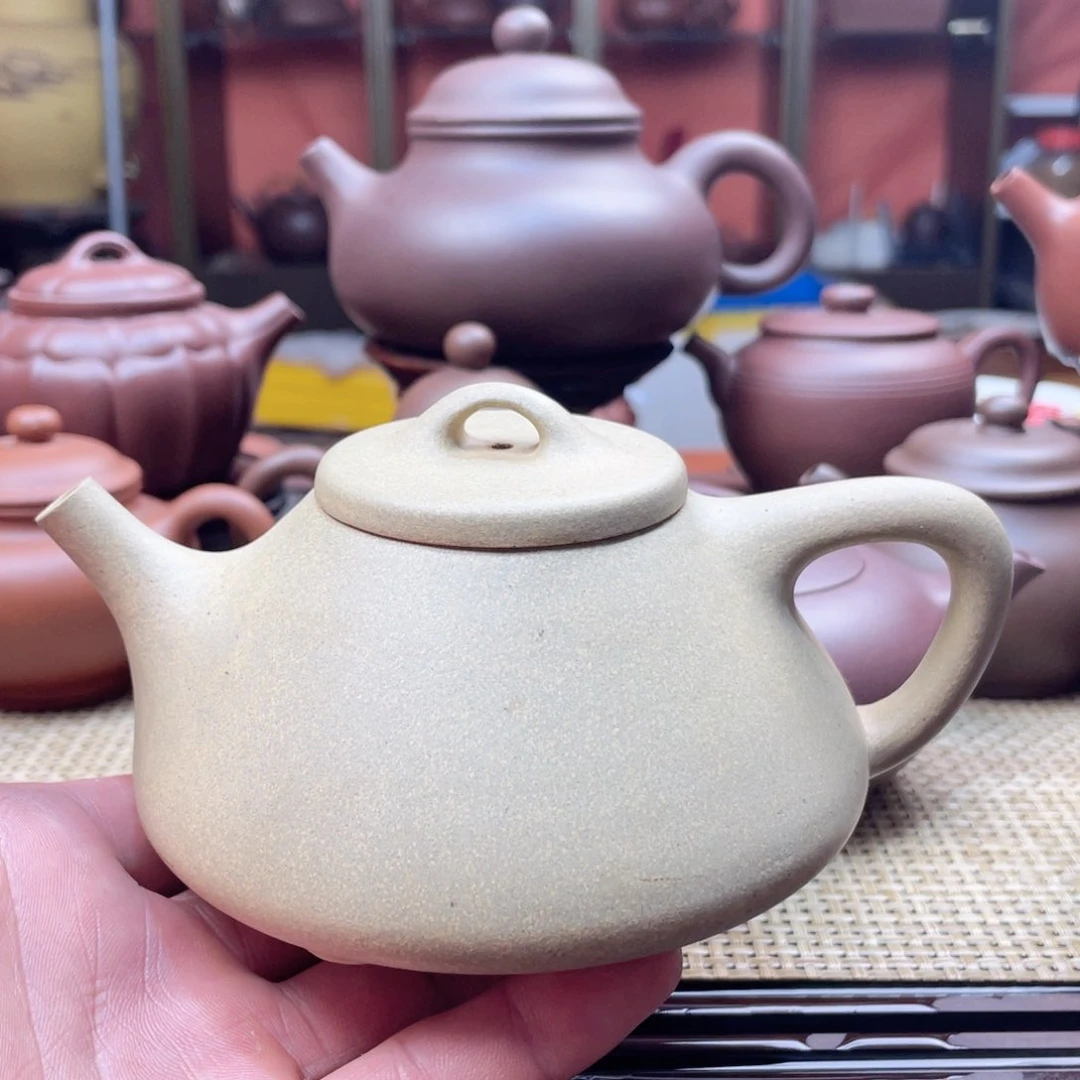茶壶紫砂段泥石瓢壶手工制作