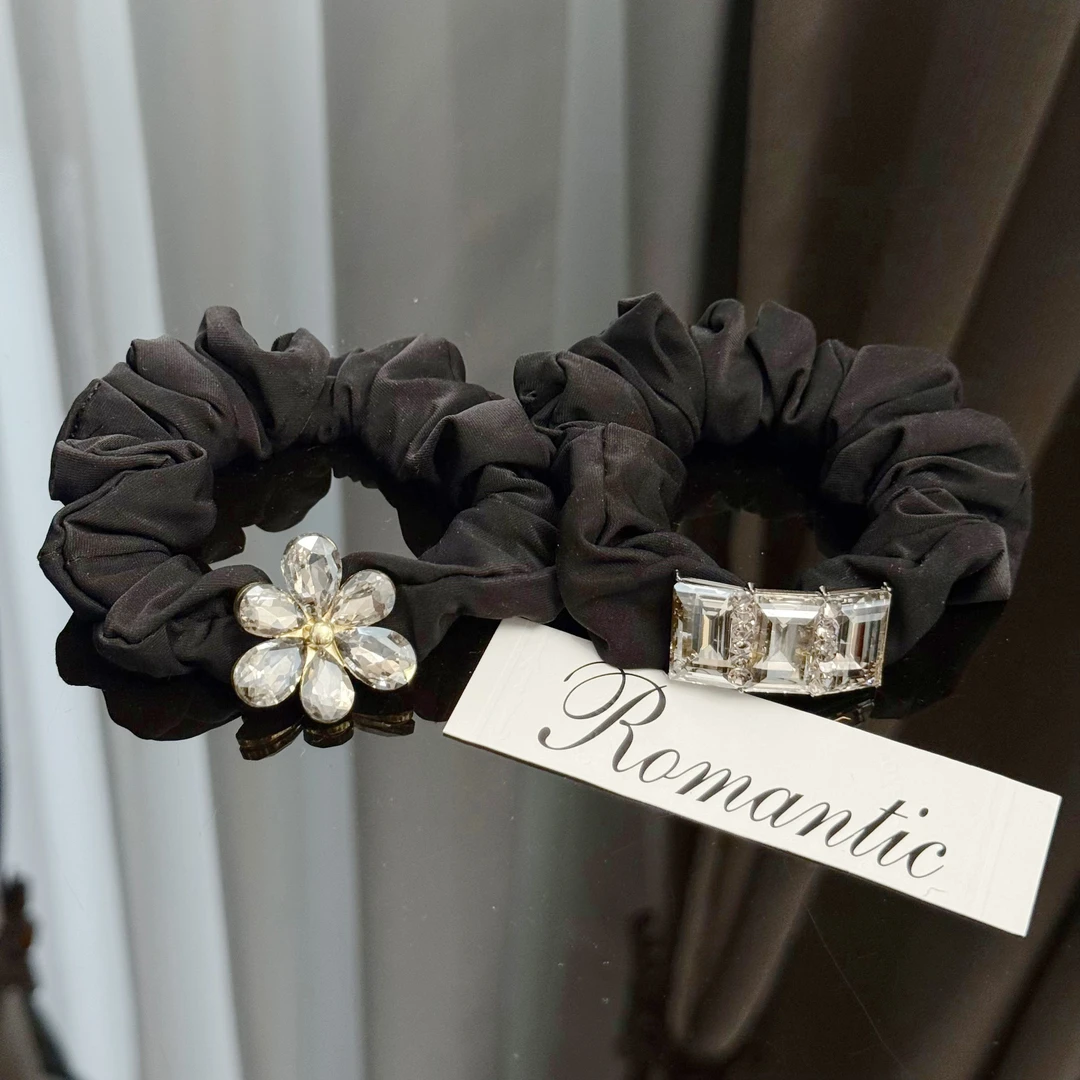 BAOSHATI/宝莎缇F-1321韩版高级感花朵闪钻发圈