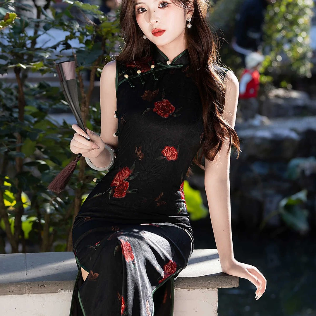 【玉枕香】民国上海旗袍改良连衣裙新款无袖中式日常复古年轻气质