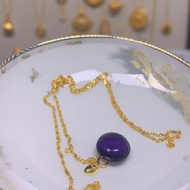 紫晶颈饰银S925镶嵌紫晶925镶嵌68
