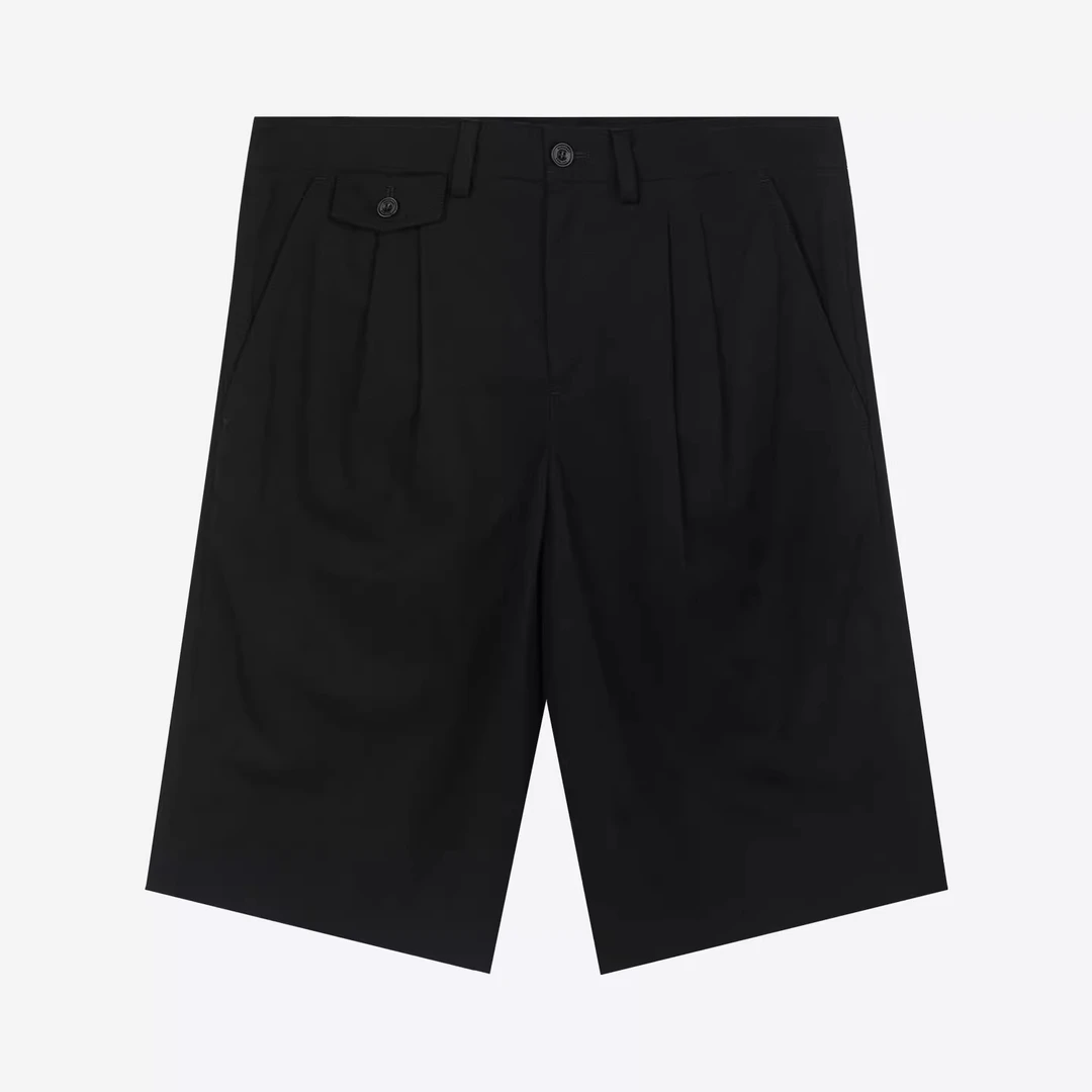 BURBERRY博柏利新品黑色纽扣口袋男士休闲直筒5分裤短裤8031460