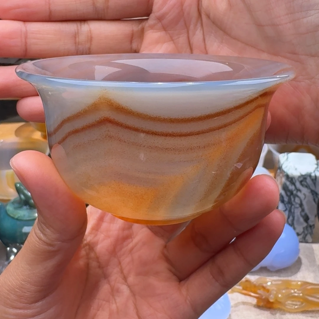 玛瑙/玉髓玛瑙茶杯未镶嵌淡****远