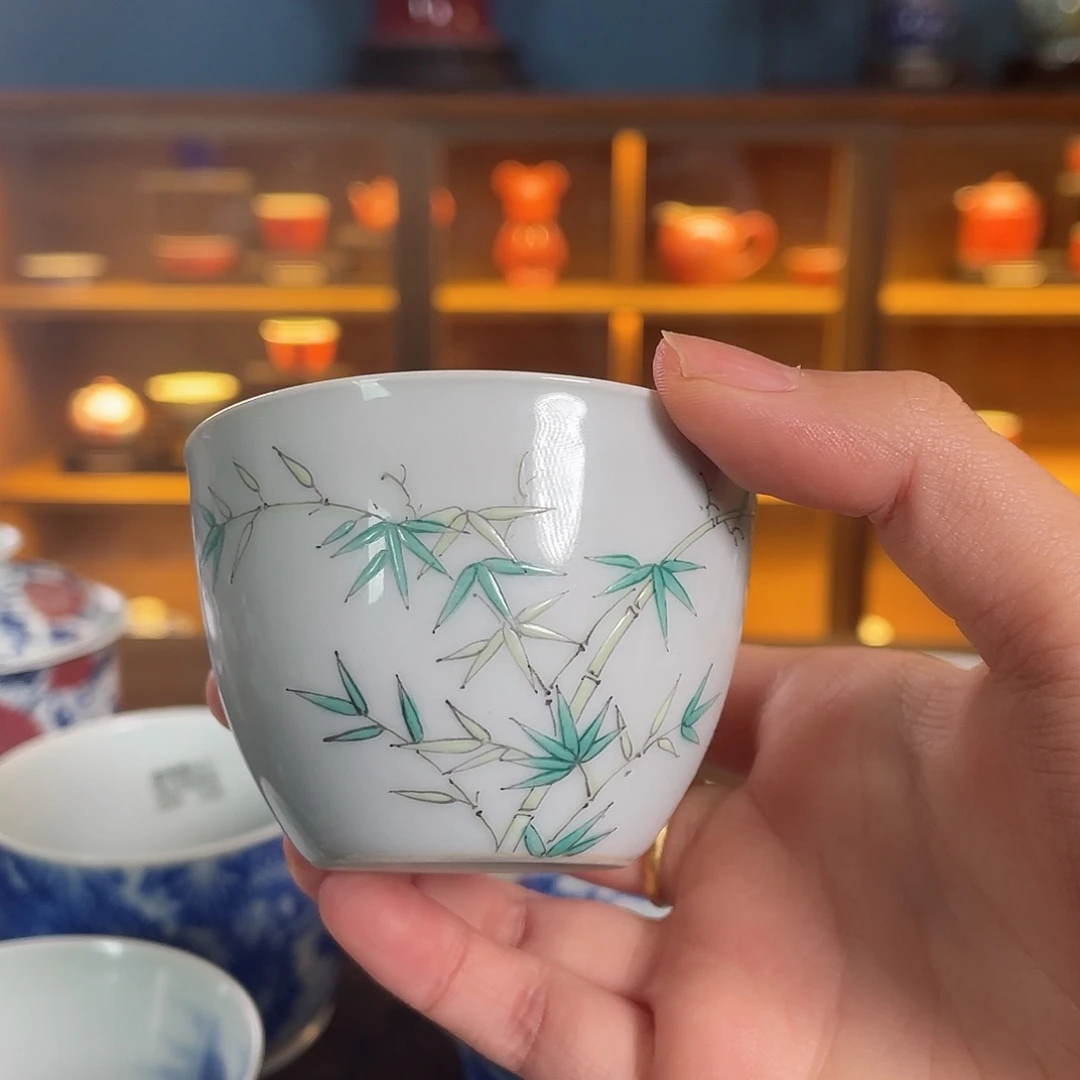 一曲良辰 釉上竹子杯