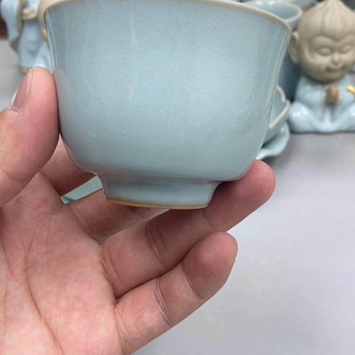 瓷细***树天青色赵琳老师铃铛杯