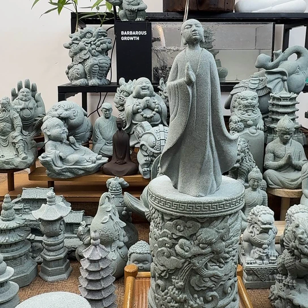 石材青砂石扫地僧