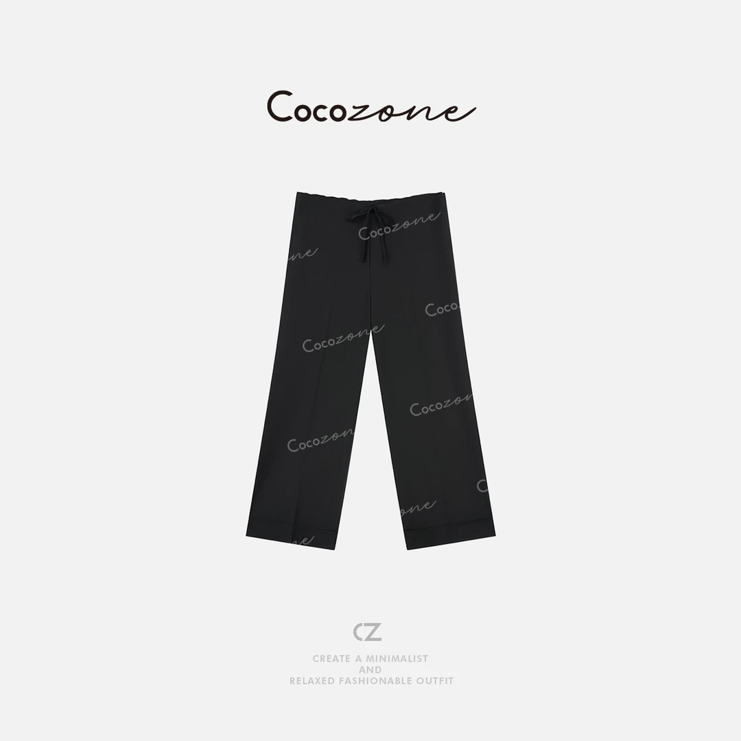 COCO ZONE 刘一一 【丝光羊毛混纺】简约松紧腰带休闲裤 CD2A1185