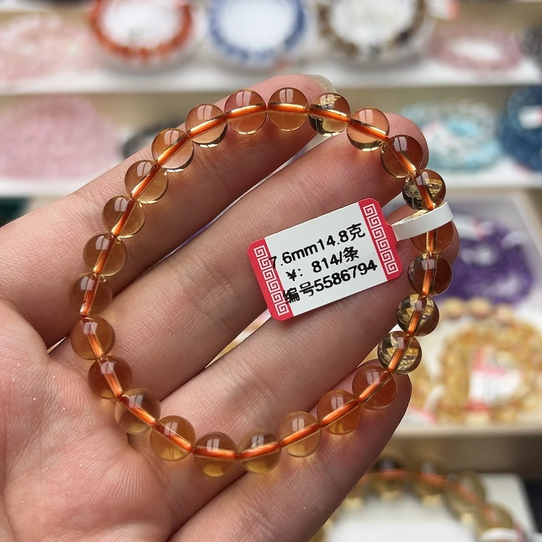 黄晶手链未镶嵌巴西暴力黄水晶