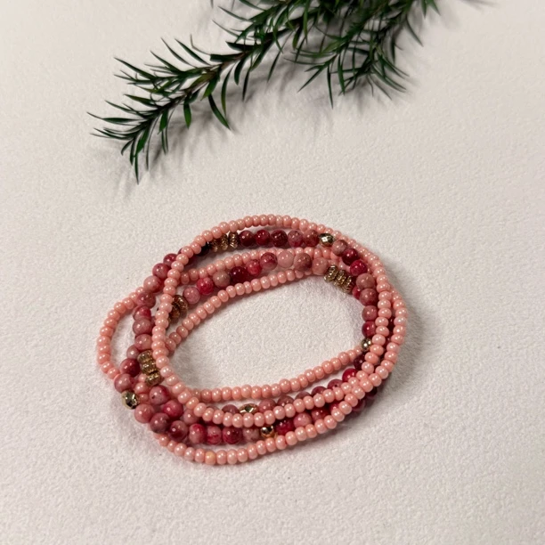 铜合金琉璃手链 复古多层手链bs637弹力手围