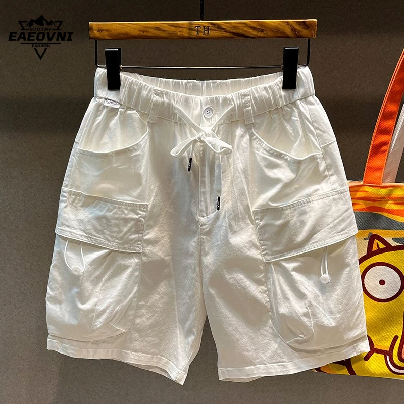 EAEOVNI潮牌ins港风青少年纯棉工装休闲短裤男宽松直筒五分中裤