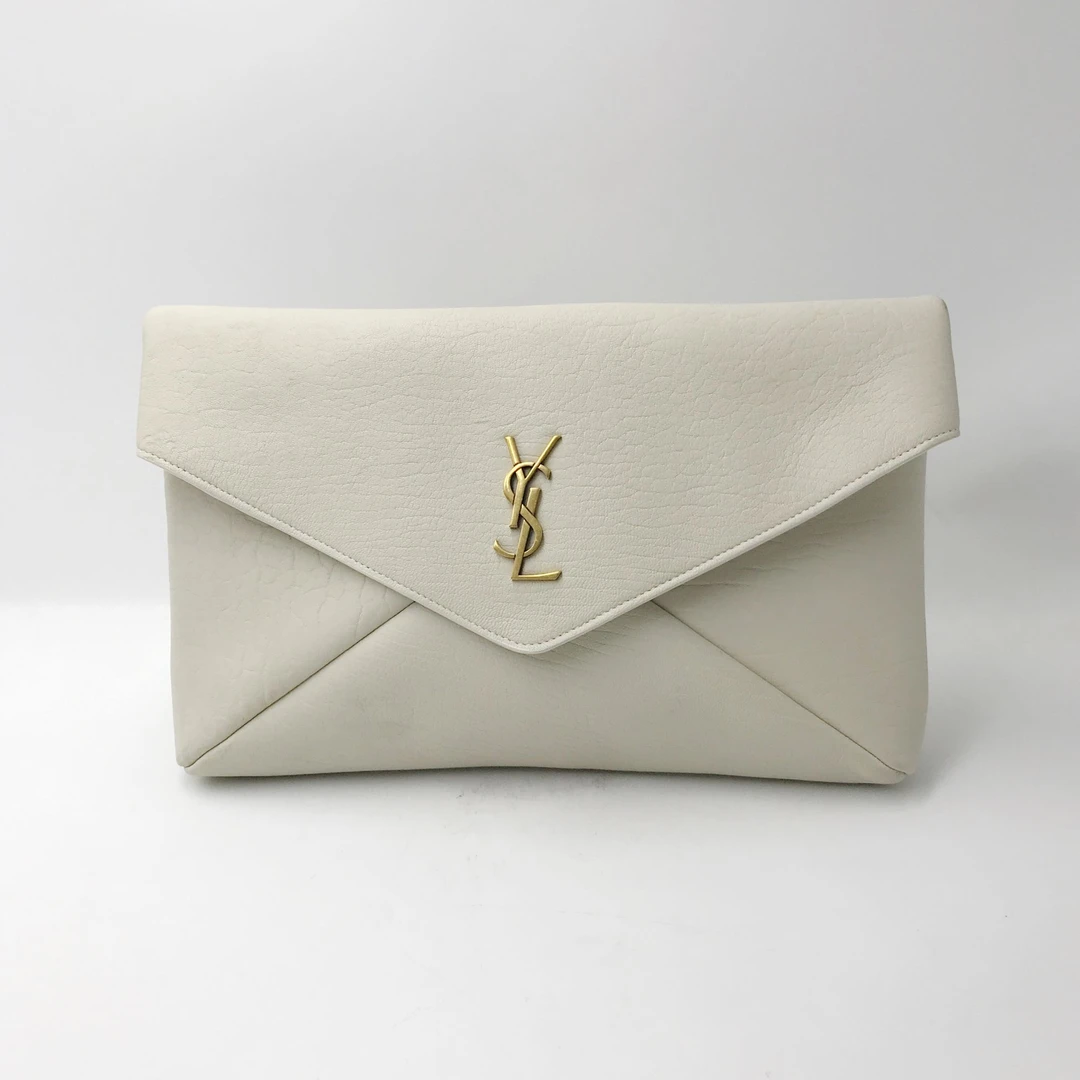 99新 YSL/圣罗兰 洋城二手 圣罗兰白色信封手拿包（在售款）