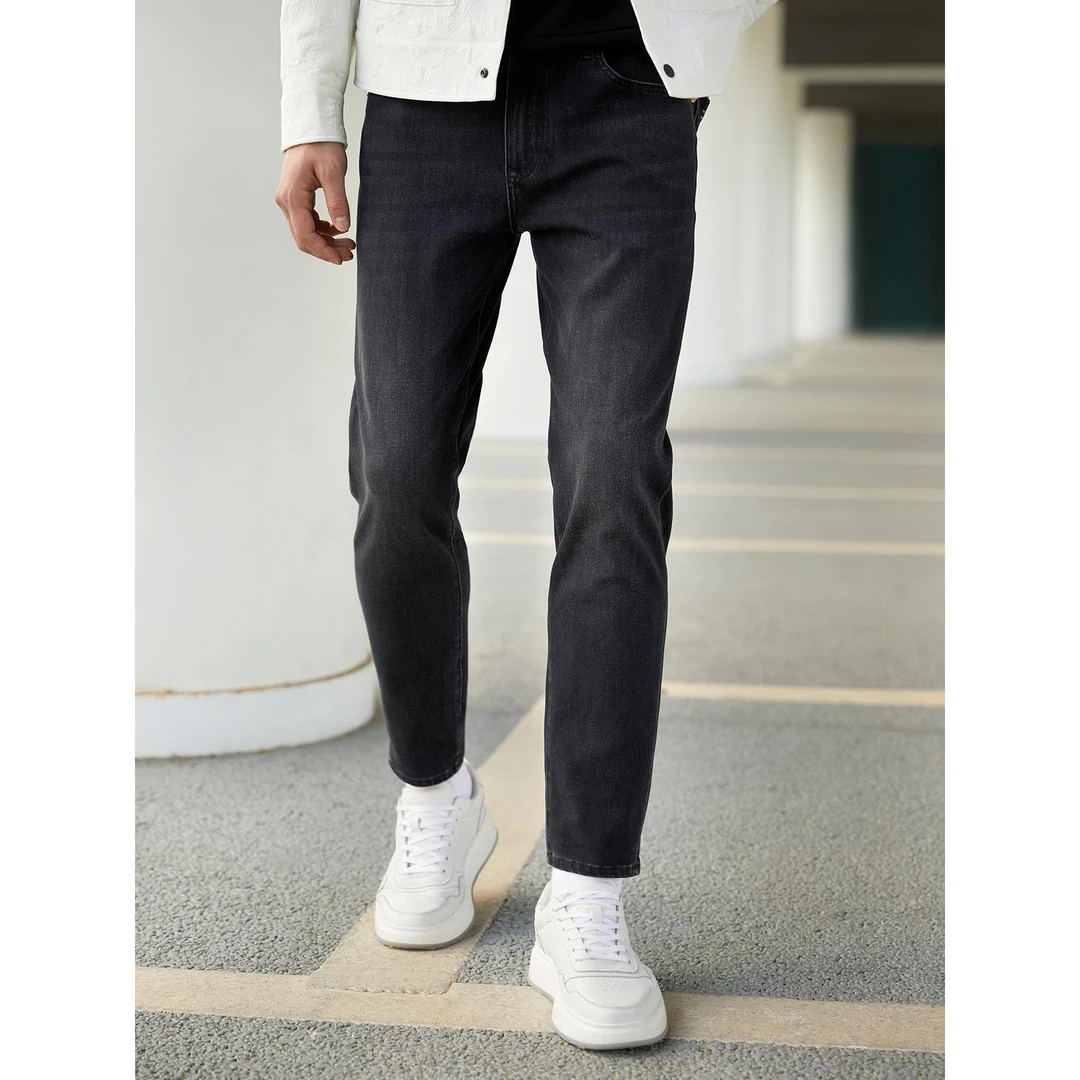 Lilanz/利郎IP联名牛仔裤（雕塑）-黑24QNZ10401高质量黑色牛仔裤男